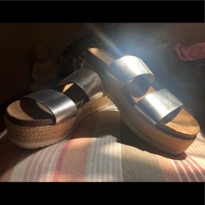 Silver Platform Sandals